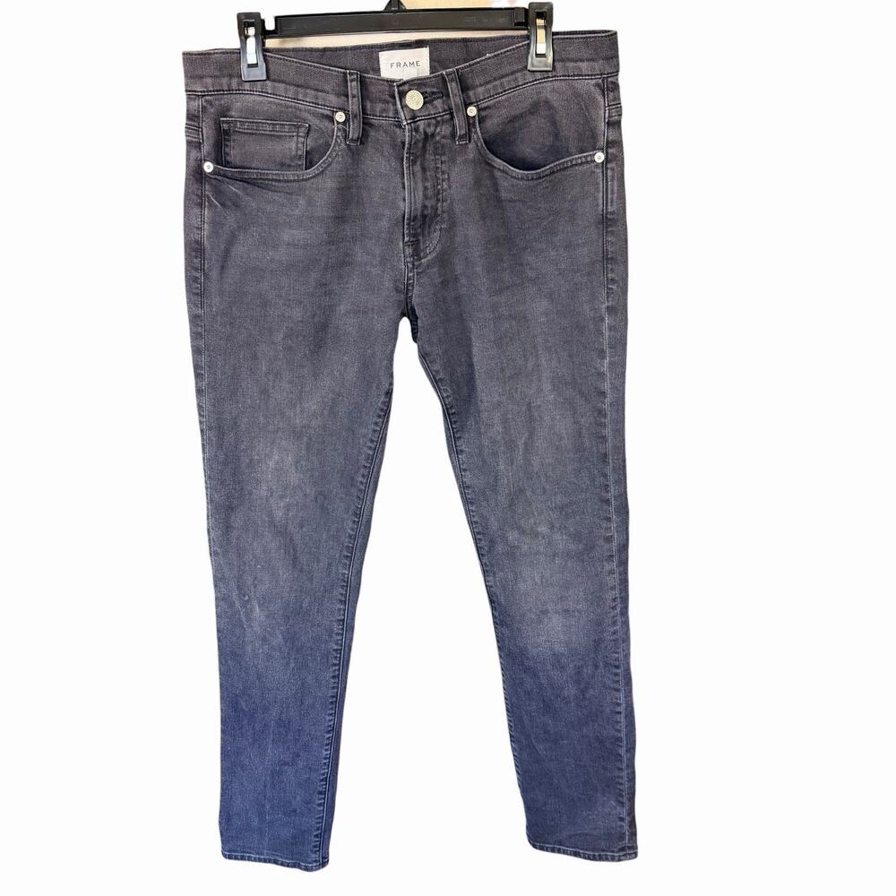 Frame Mens Jeans L'Homme Slim Fade To Grey LMH795 32X32.5 Grunge Gothic Goth